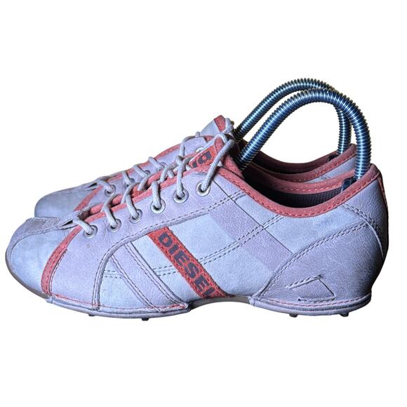 Diesel Rollie Low Top‎ Sneakers Women's US 6.5 Tan Orange Leather Rubber Sole - Picture 2 of 10